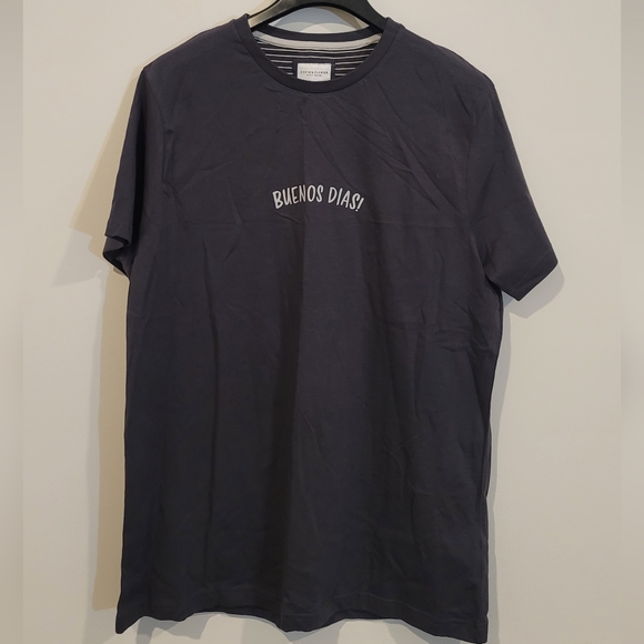 DENIM & FLOWER tee shirt, Large, Gray NWOT - Picture 1 of 6